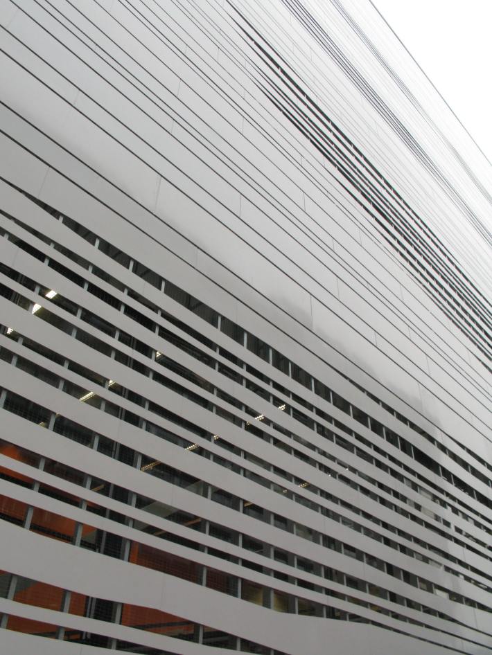 Heizkraftwerk Aachen facade, construction university of aachen project architecture photography of metal strip facade Imagine envelope facade consultants design coal plant station 