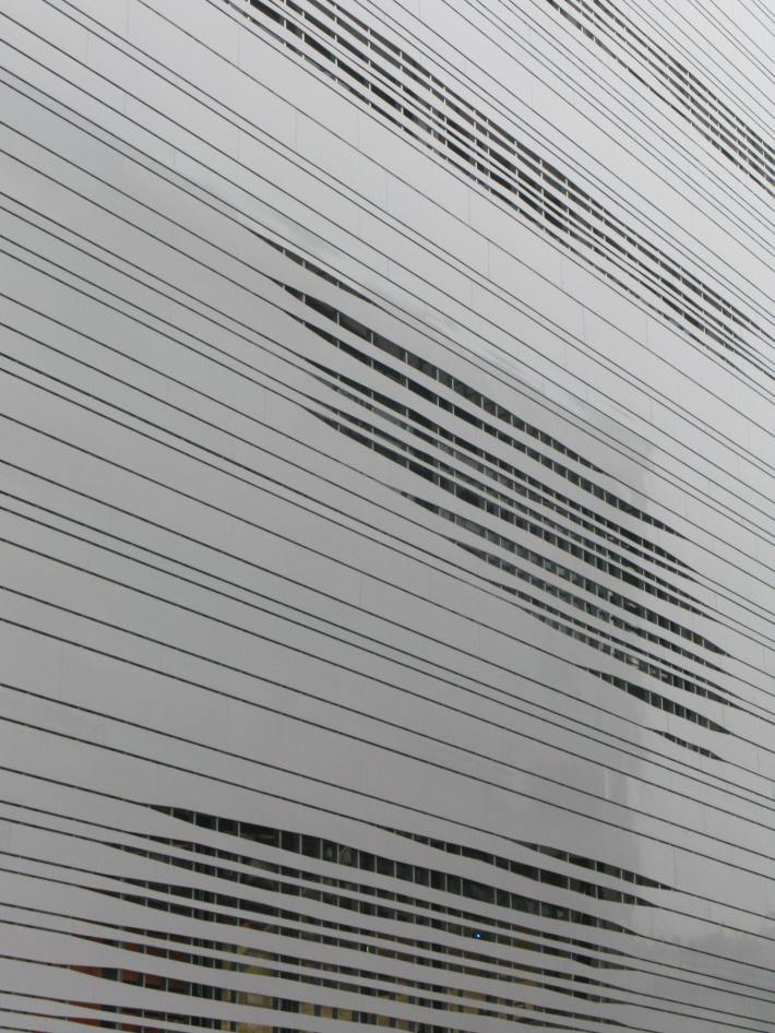 Heizkraftwerk Aachen facade, construction university of aachen project architecture photography of metal strip facade Imagine envelope facade consultants design coal plant station 