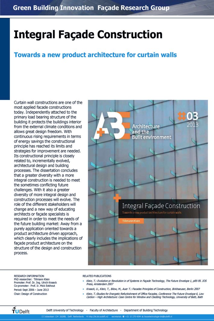 Integral Façade Construction-Tillmann Klein